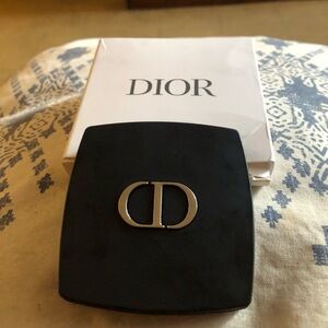 Dior Black mirror Compact with Silver Emblem